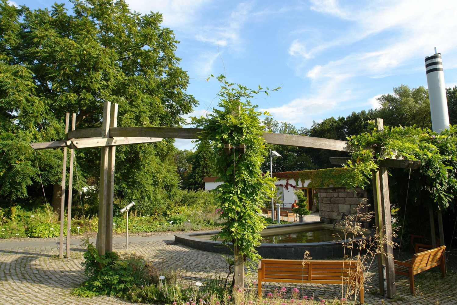 Planted entrance area at Chemnitz botanical garden