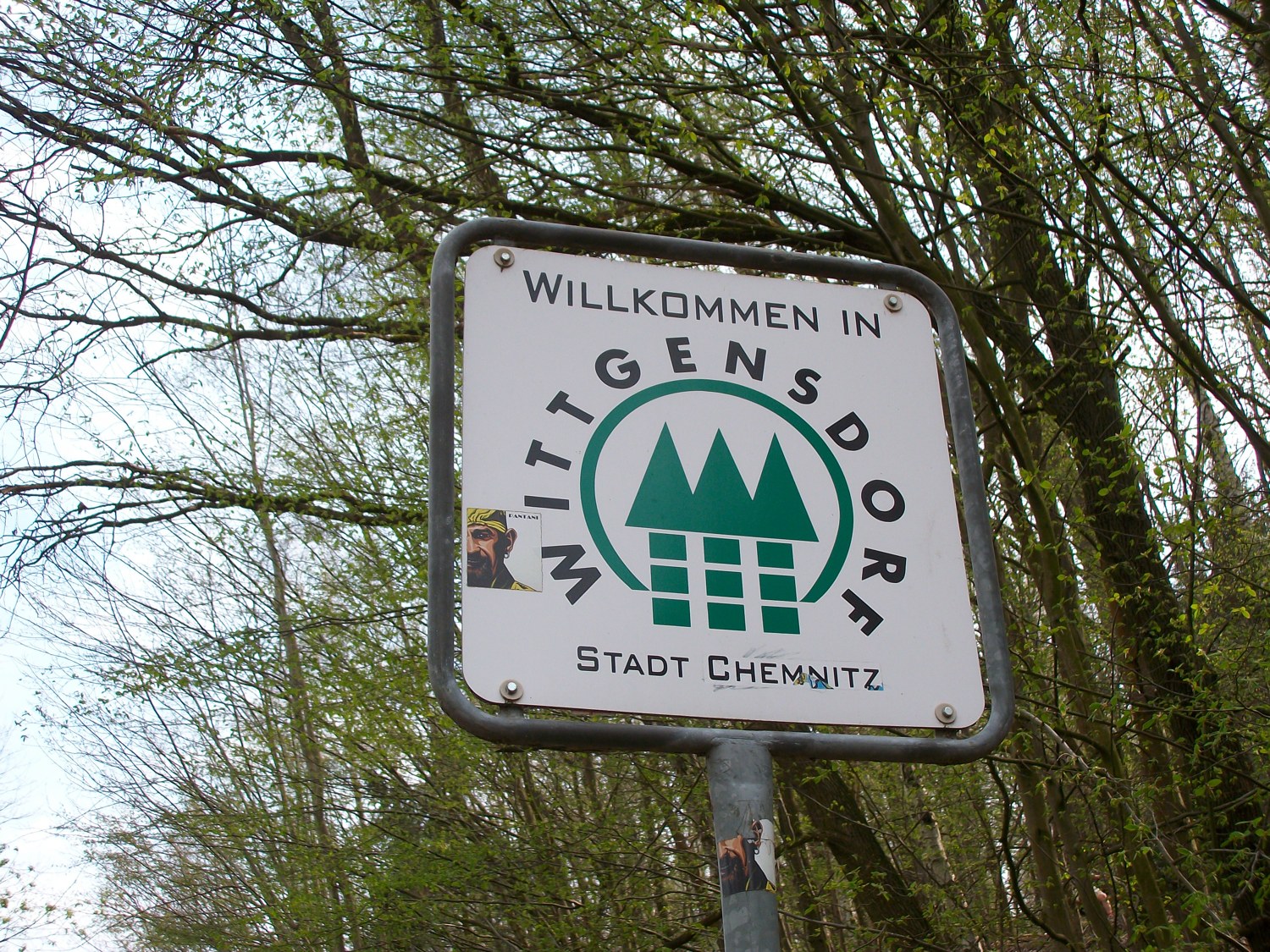 Wittgensdorf sign on the Chemnitz valley cycle route
