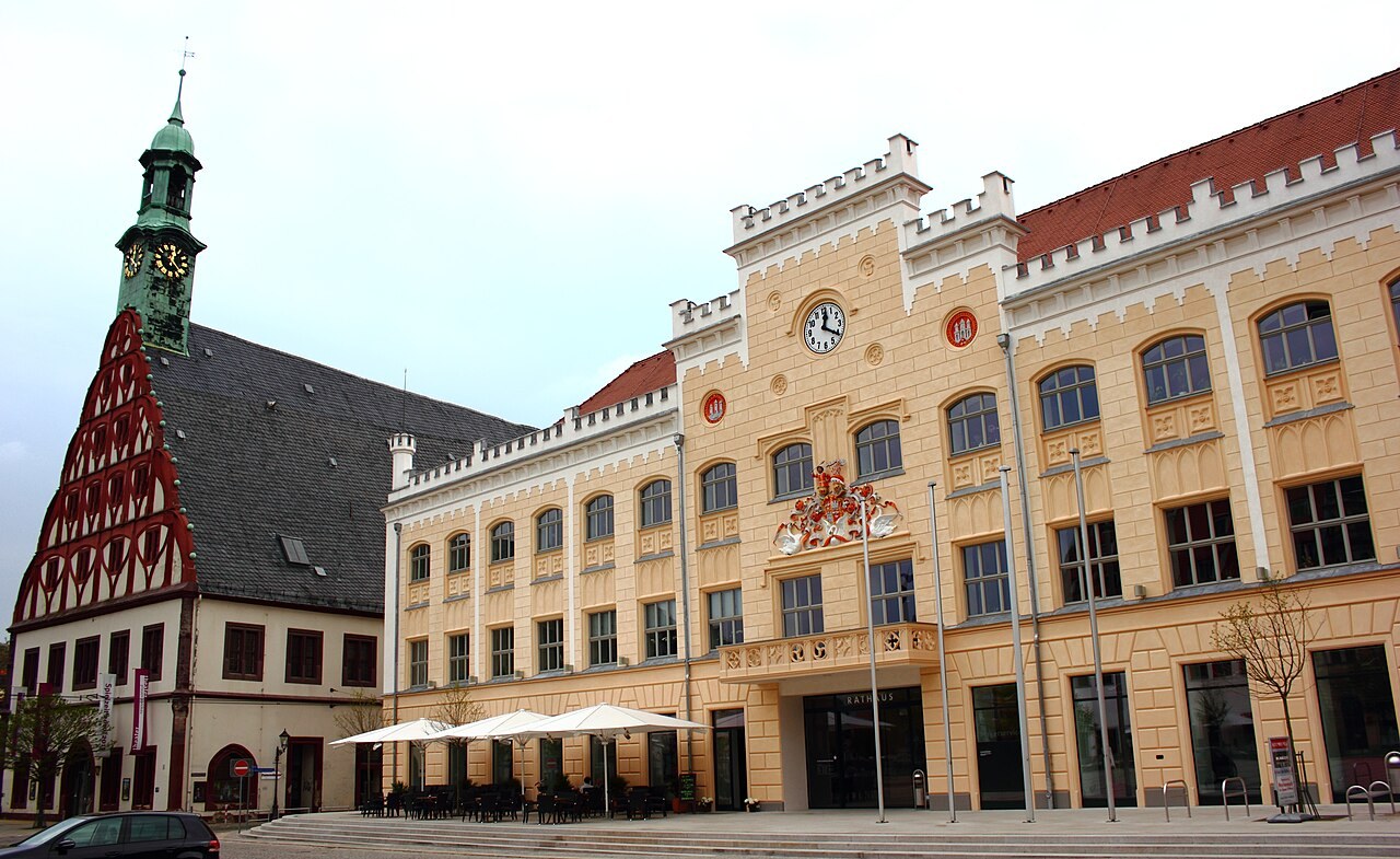 Häuser am Hauptmarkt in Zwickau