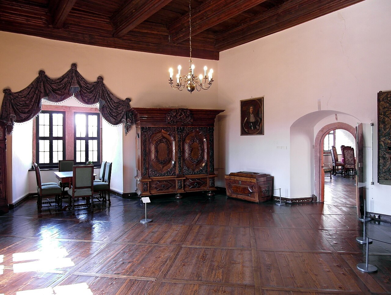 Historischer Innenraum in Schloss Rochsburg