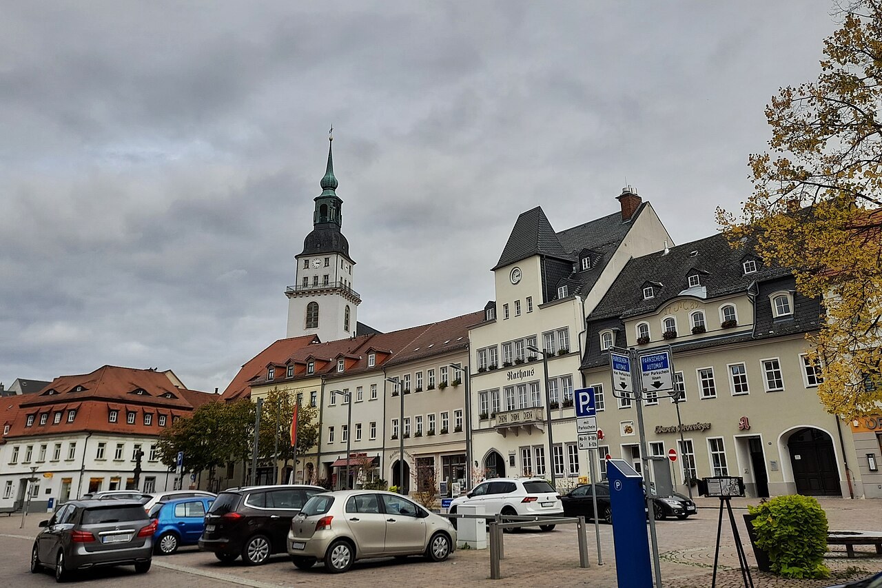 Marktplatz in Frankenberg in Sachsen
